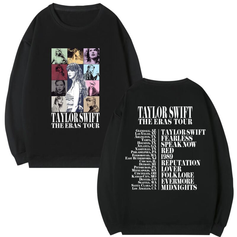 Custom O-Neck Cotton Sweatshirts Front&Back&Sleeve Print Spring Autumn Casual Long Sleeve Pullovers Harajuku Oversize Knit Clothes