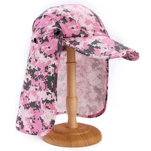 Custom Outdoor Sports Hiking Cycling Hats Camping Breathable Visor Cap Quick Dry UV Protection Ear Flap Neck Cover Fishing Hats