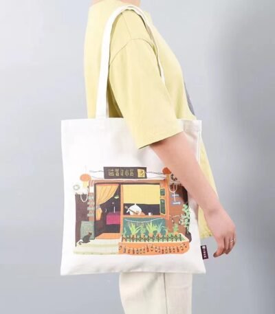 Custom Reusable Tote Polyester Canvas Shopping Bag Birthday Party Favor With Handle For Goodie,Candy,Donut,Cupcake,Cookie Treat,Return Gifts