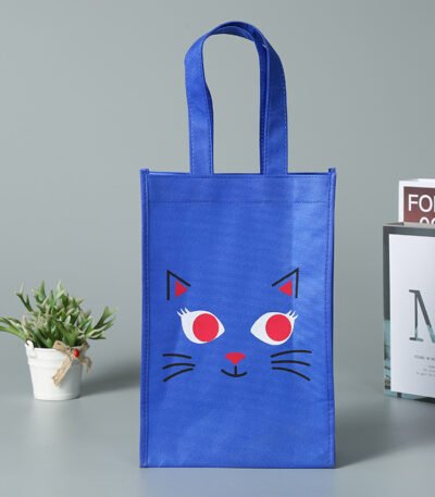 Custom Reusable Tote Recyclable Polypropylene Laminated Non-Woven Shopping Bag Birthday Party Favor With Handle For Goodie,Candy,Donut,Cupcake,Cookie Treat,Return Gifts