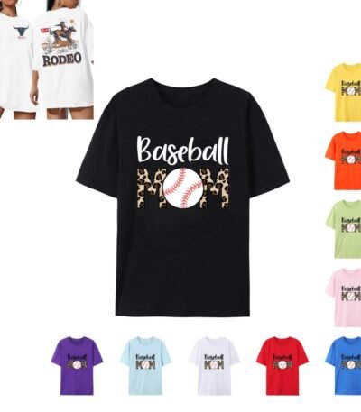 Custom Short Sleeve O-Neck Cotton T-Shirt Front&Back Print Knit Clothes