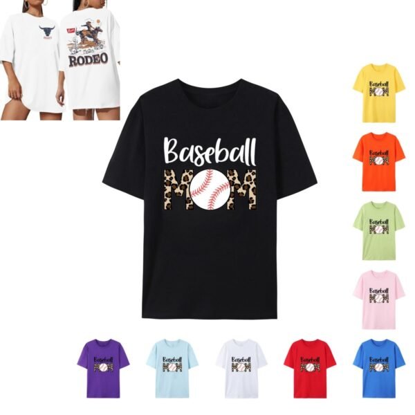 Custom Short Sleeve O-Neck Cotton T-Shirt Front&Back Print Knit Clothes