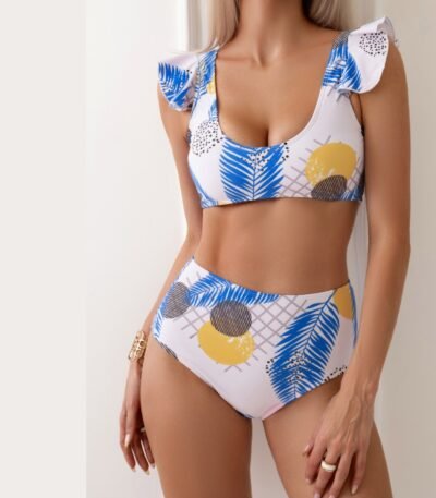 Custom Shoulders Bandage Bikinis Two Piece Set Suit Sexy Swimwear Women 2025 Print Bikini Set Beachwear Thong Swimsuits(All Over Fully Print)