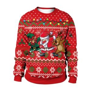Custom Sweatshirts Long Sleeve O-Neck Polyester T-Shirt Full Around All Over Print Knit Clothes
