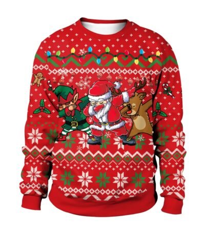 Custom Sweatshirts Long Sleeve O-Neck Polyester T-Shirt Full Around All Over Print Knit Clothes