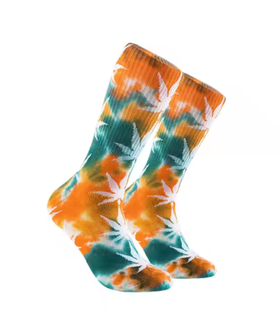 Custom Tie Dye Crew Socks Medium Tube Cotton Breathable Sweat Absorbent Personality Running Sports Basketball Socks