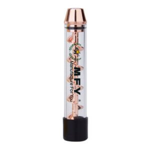 Custom Twisty Glass Blunt Spiral Tobacco Smoking Pipe Cannabis Dry Herbs Metallic Vaporizer Burner Tube With Cleaning Brush and Gift Box Gold