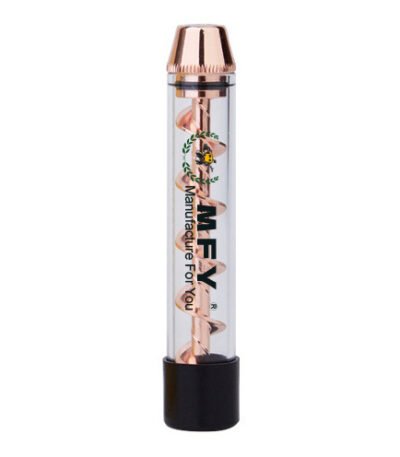 Custom Twisty Glass Blunt Spiral Tobacco Smoking Pipe Cannabis Dry Herbs Metallic Vaporizer Burner Tube With Cleaning Brush and Gift Box Gold