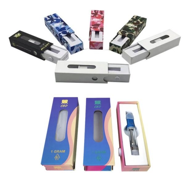 Custom Vape Cartridge Child Resistant Lock CR Cardboard Drawer 510 Oil Cart Packages With Window OEM Tube Disposable Paper Boxes With Foam Insert