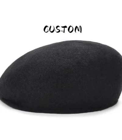Custom Wool Embroidery Berets Vintage Winter Newsboy Beret Hat Caps Plain Dyed