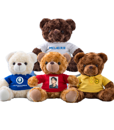 Customize Teddy Bear Gifts Personalized Text Teddy Bear Stuffed T-Shirt Polo Hoodies For Christmas Valentines Day Birthday